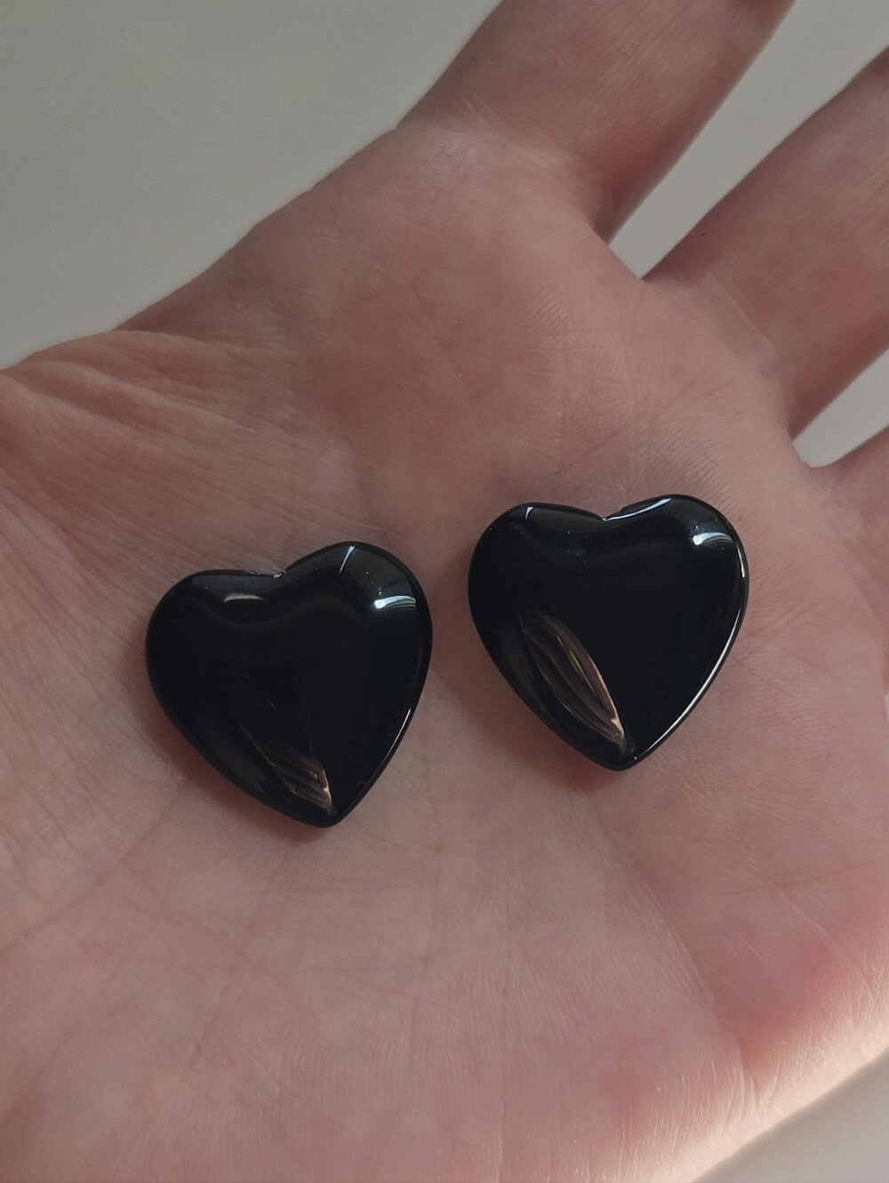 🖤 Black Onyx Stone Hearts